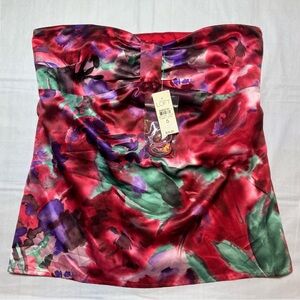 NWT Ann Taylor LOFT Floral Cami Top Sweetheart Neck size 6 Red Purple Green